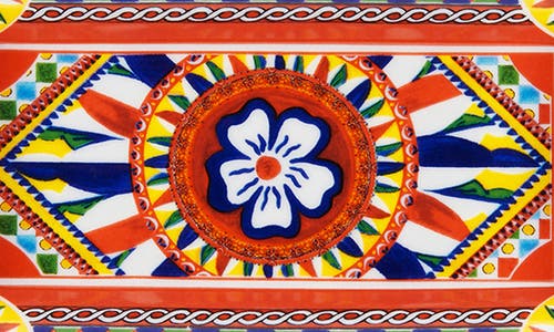 Dolce & Gabbana Dolce&gabbana Carretto Porcelain Rectangular Ashtray In Red Multi