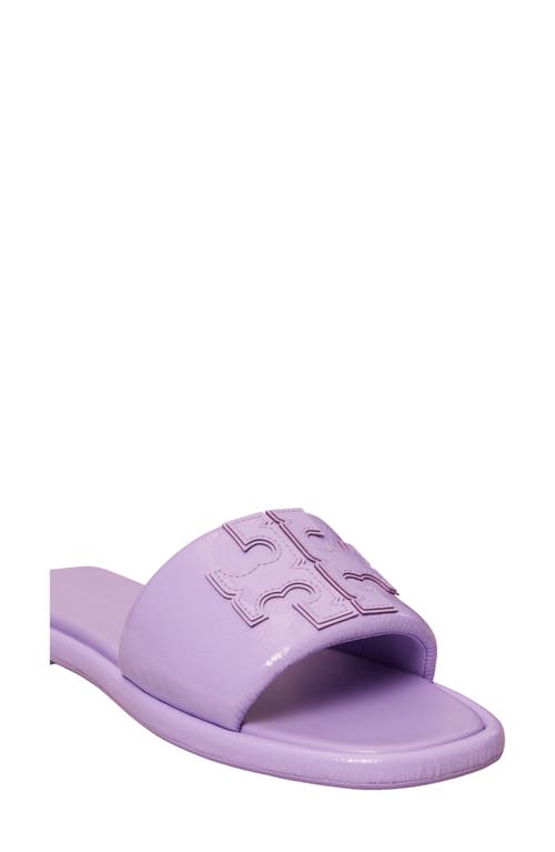 Shop Tory Burch Double-t Leather Sport Slide Sandal In Lavender Cloud