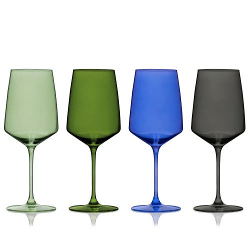 Viski Reserve Nouveau Crystal Wine Glasses Set Of 4 In Seaside