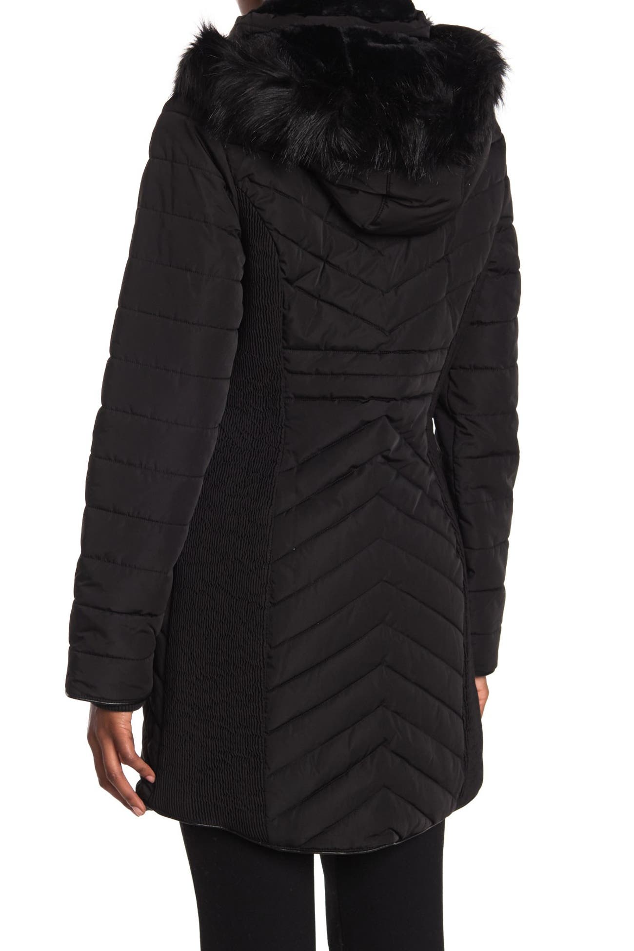 Donna Karan | Faux Fur Trim Puffer Jacket | Nordstrom Rack