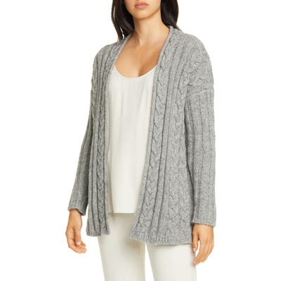 Eileen Fisher Alpaca Blend Cable Knit Cardigan, Grey