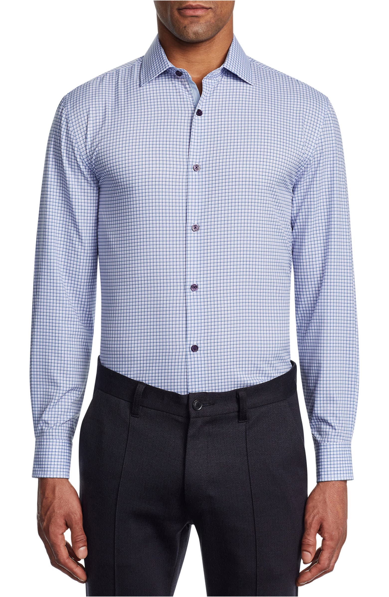 W.R.K Trim Fit Stretch Check Performance Dress Shirt | Nordstrom