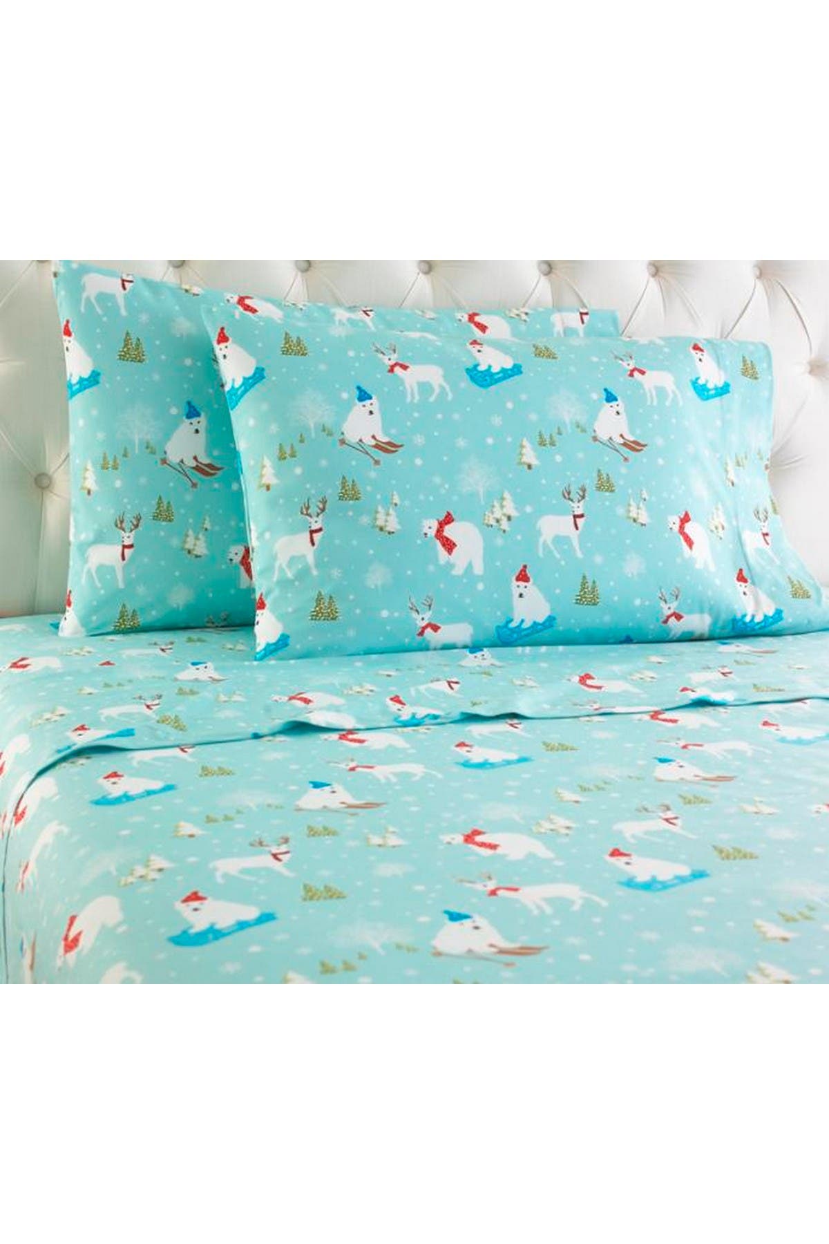 Shavel Micro Flannel Printed Sheet Set In Fun In The Snow