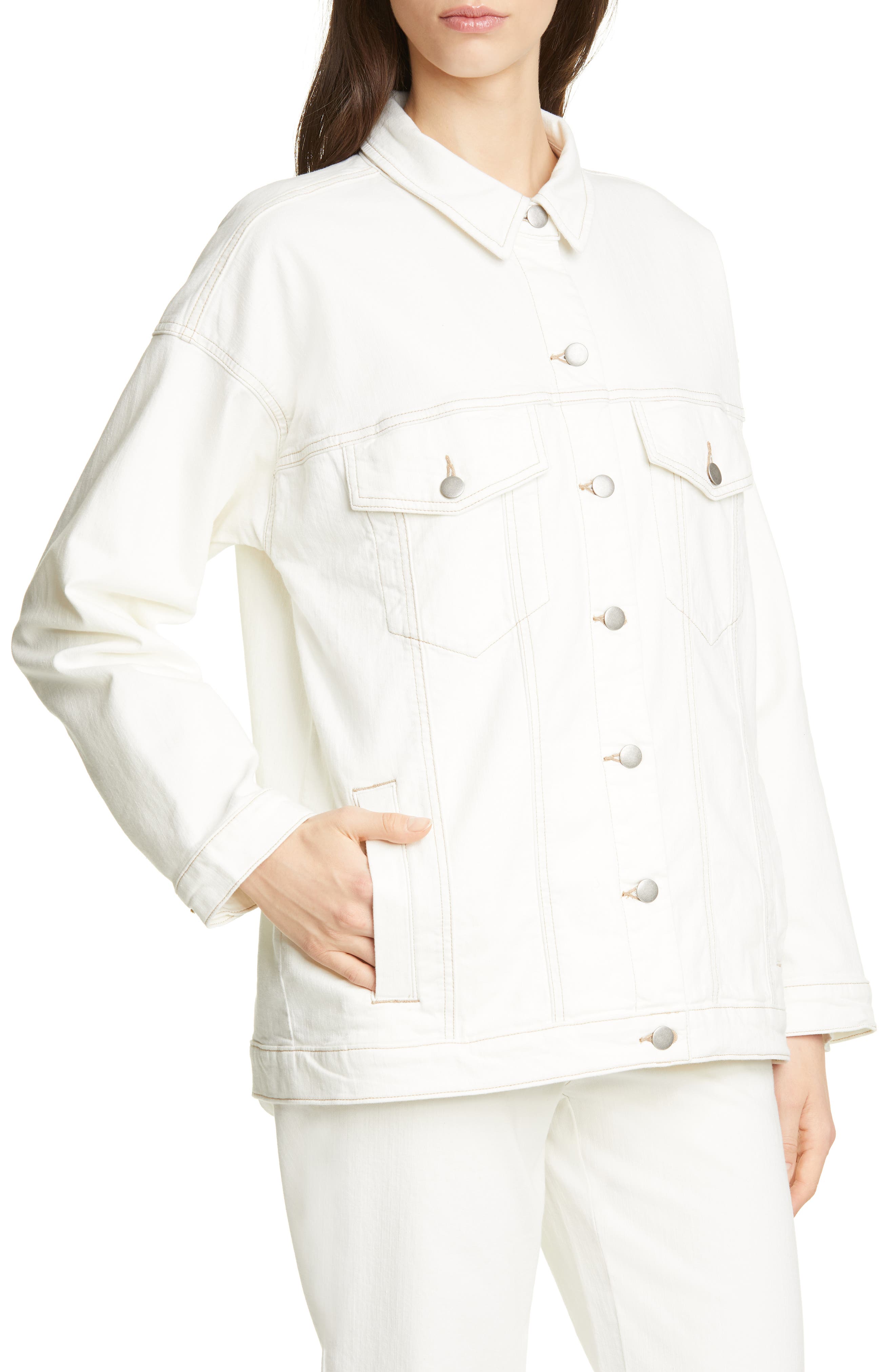 eileen fisher white denim jacket