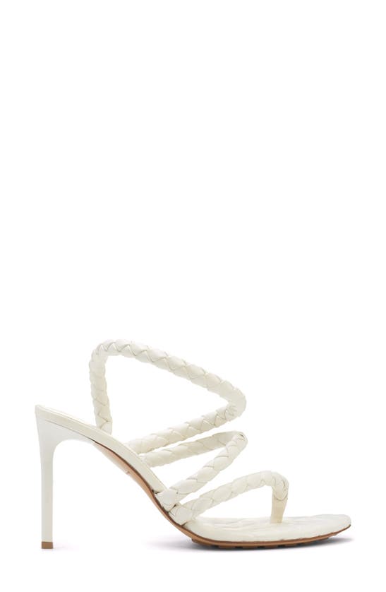 Shop Bottega Veneta Leaf Ankle Strap Sandal In White