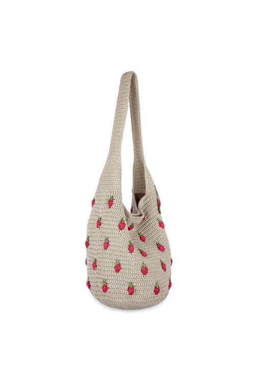 The Sak Women's 120 Crochet Hobo Bag In Natural Strawberries