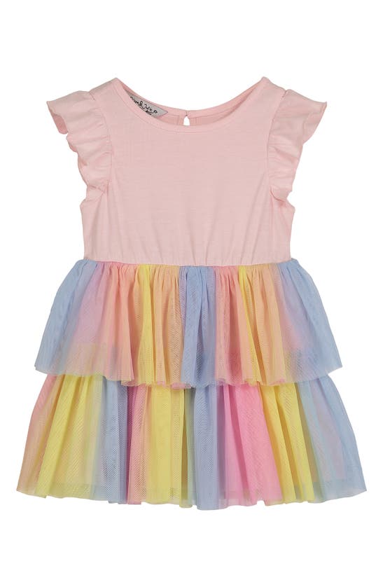 Pippa & Julie Kids' Little Girl's Tiered Rainbow Mesh Dress In Pink ...