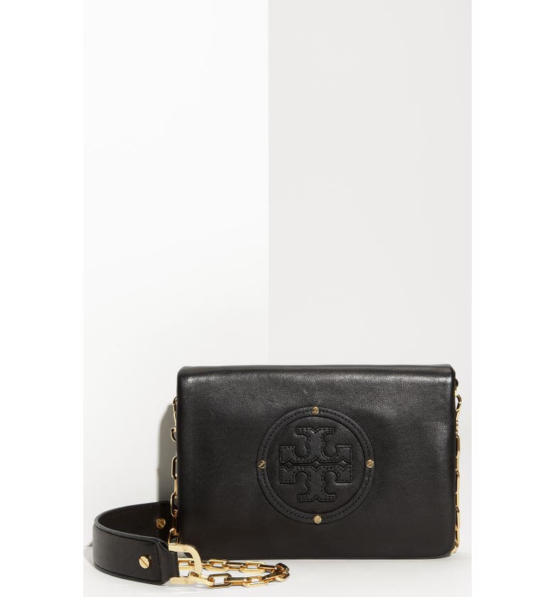 Tory Burch 'Moonlight Stacked Logo - Reva' Leather Clutch | Nordstrom
