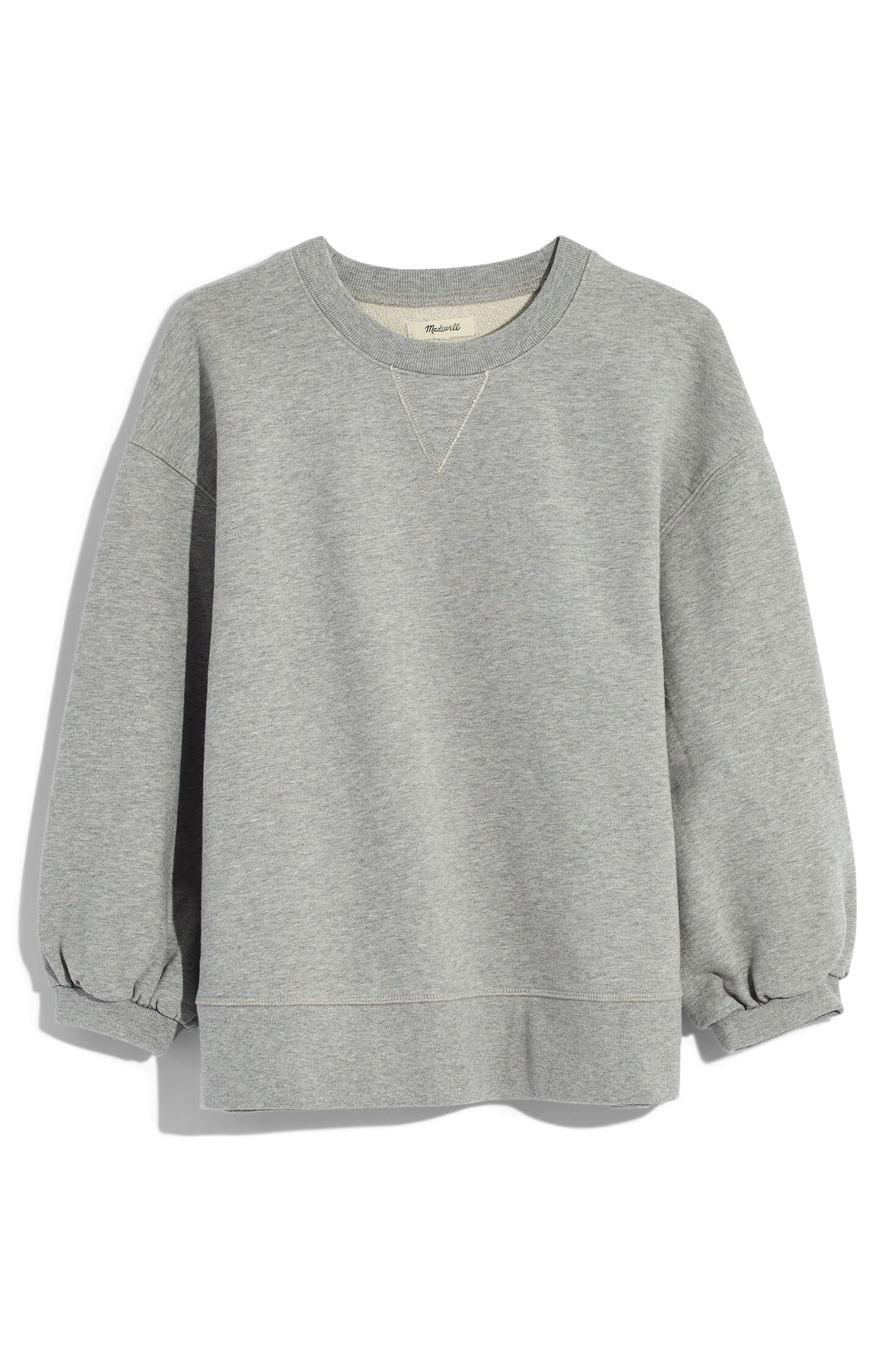 madewell bubble sleeve sweatshirt dress