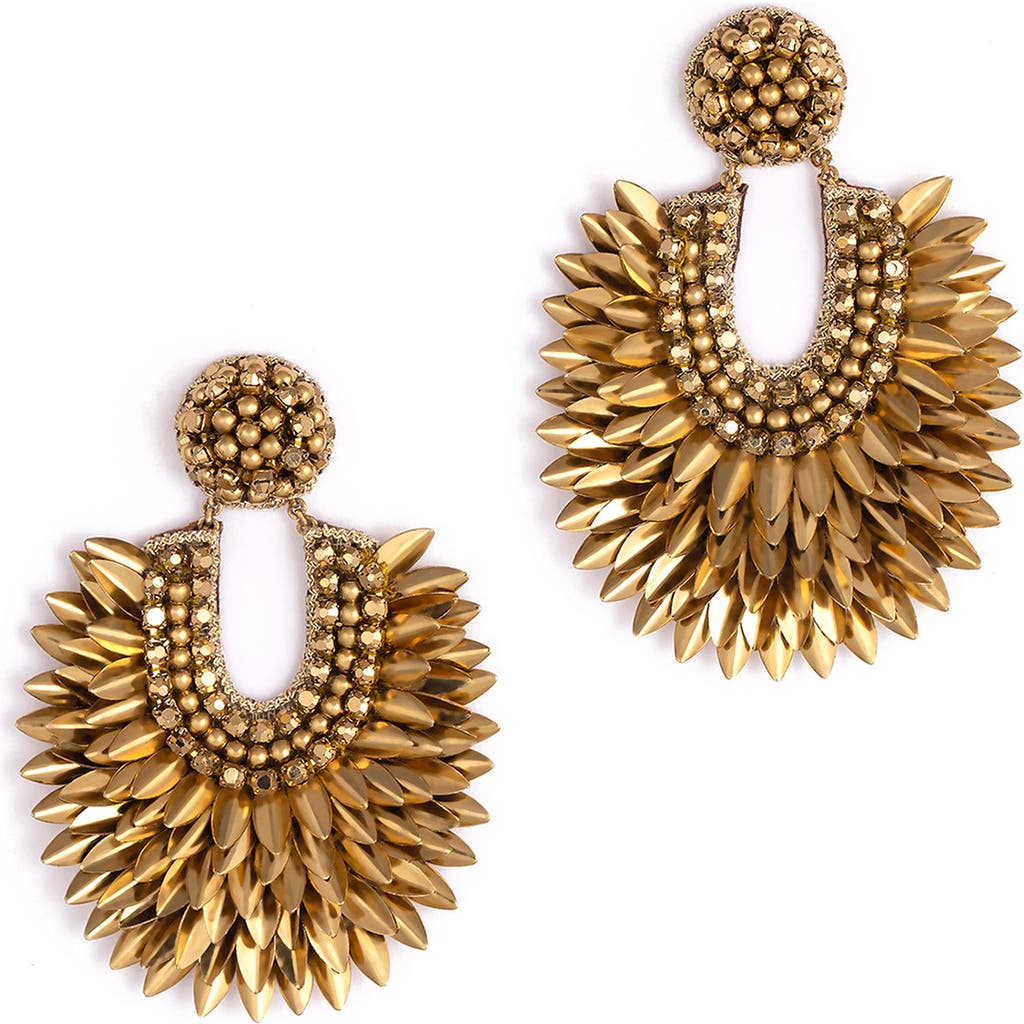Deepa Gurnani Posha Drop Earrings in Gold