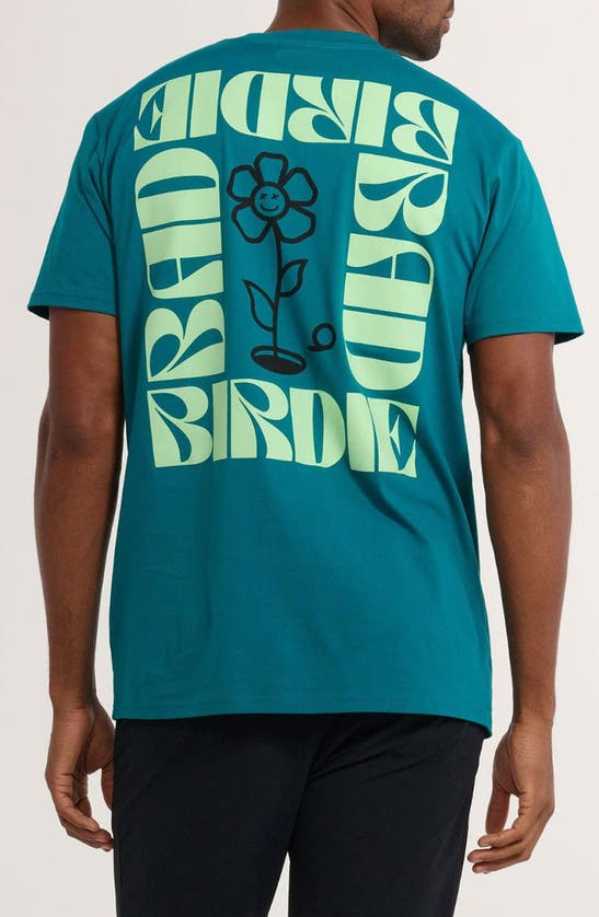 Shop Bad Birdie Festy Graphic T-shirt In Deep Lake