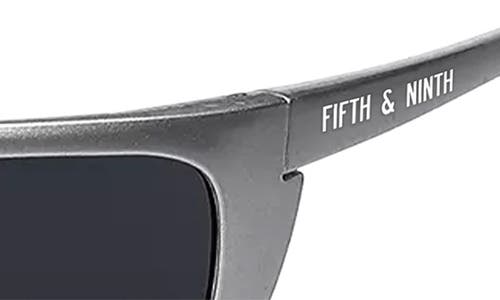 Fifth & Ninth Rocket 67mm Polarized Wraparound Sunglasses In Silver/black