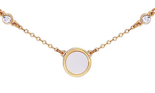 T Tahari Crystal Station Necklace In Gold Tone