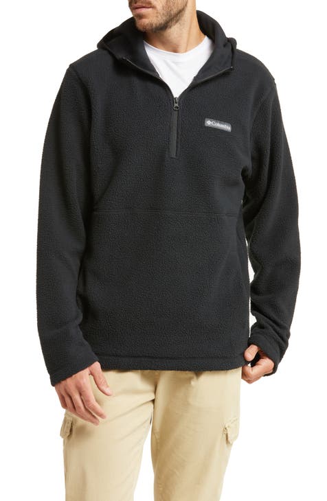 Essentials Boys Polar Fleece Quarter-Zip Pullover Jacket, Black, Medium