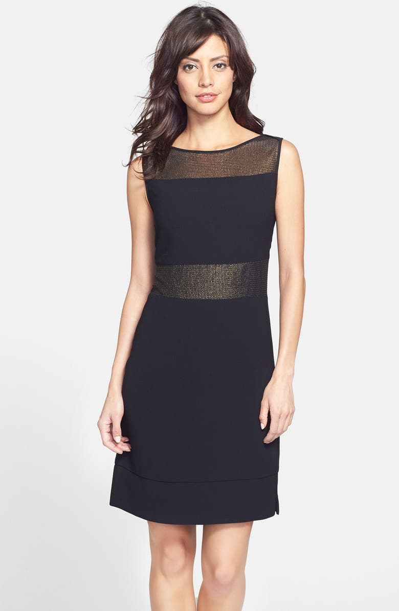 Marc New York by Andrew Marc Foiled Illusion Yoke Sheath Dress | Nordstrom
