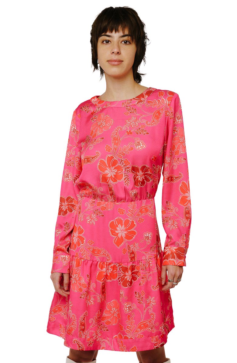 CIEBON Floral Long Sleeve Back Cutout Fit & Flare Dress | Nordstromrack