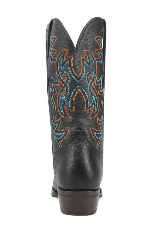 Shop Dingo Gold Rush Pebbled Leather Cowboy Boot In Black