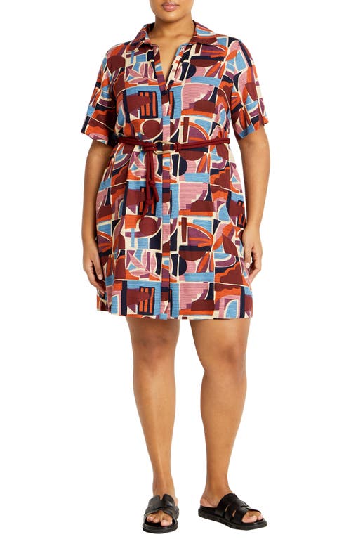 Shop City Chic Amara Belted Shirtdress In La Palma