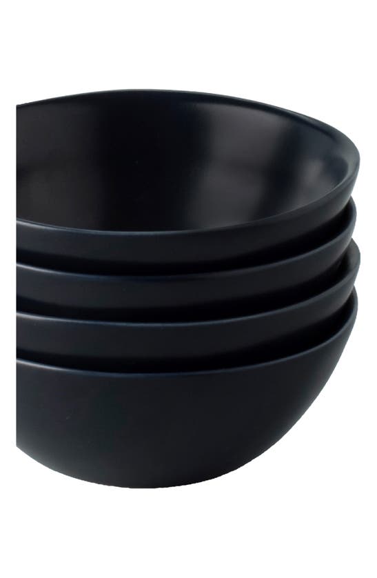 Shop Fable The Breakfast Set Of 4 Bowls In Midnight Blue