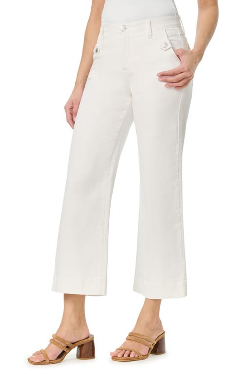 Curve Appeal Tab Wide Leg Crop Jeans In White