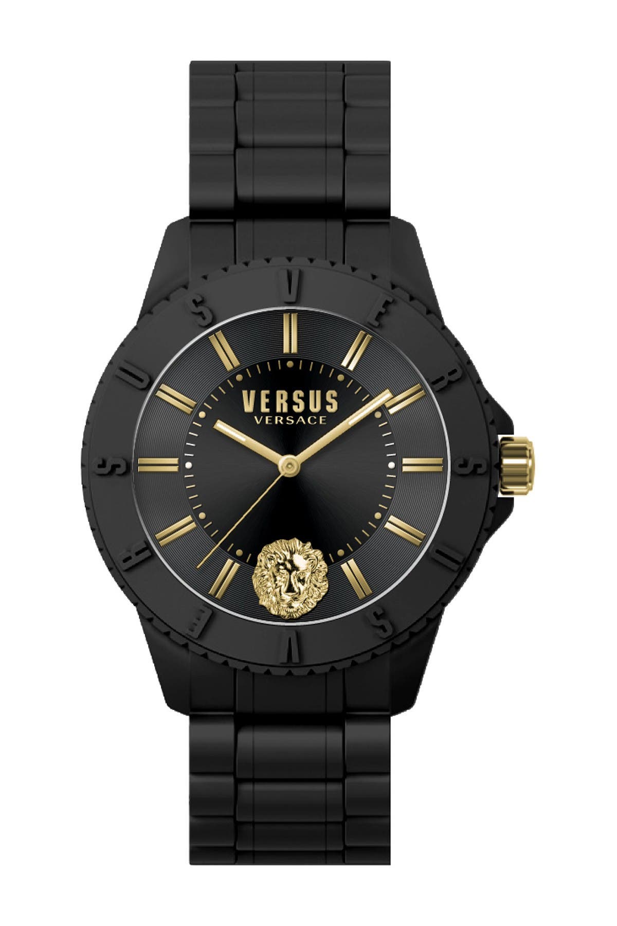 versus versace black rubber watch
