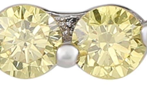 Suzy Levian Sterling Silver Yellow Cz Journey Pendant Necklace In Silver/yellow