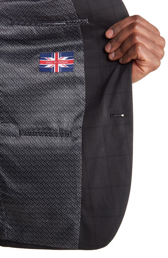 Soul Of London Tonal Plaid Suit In Black