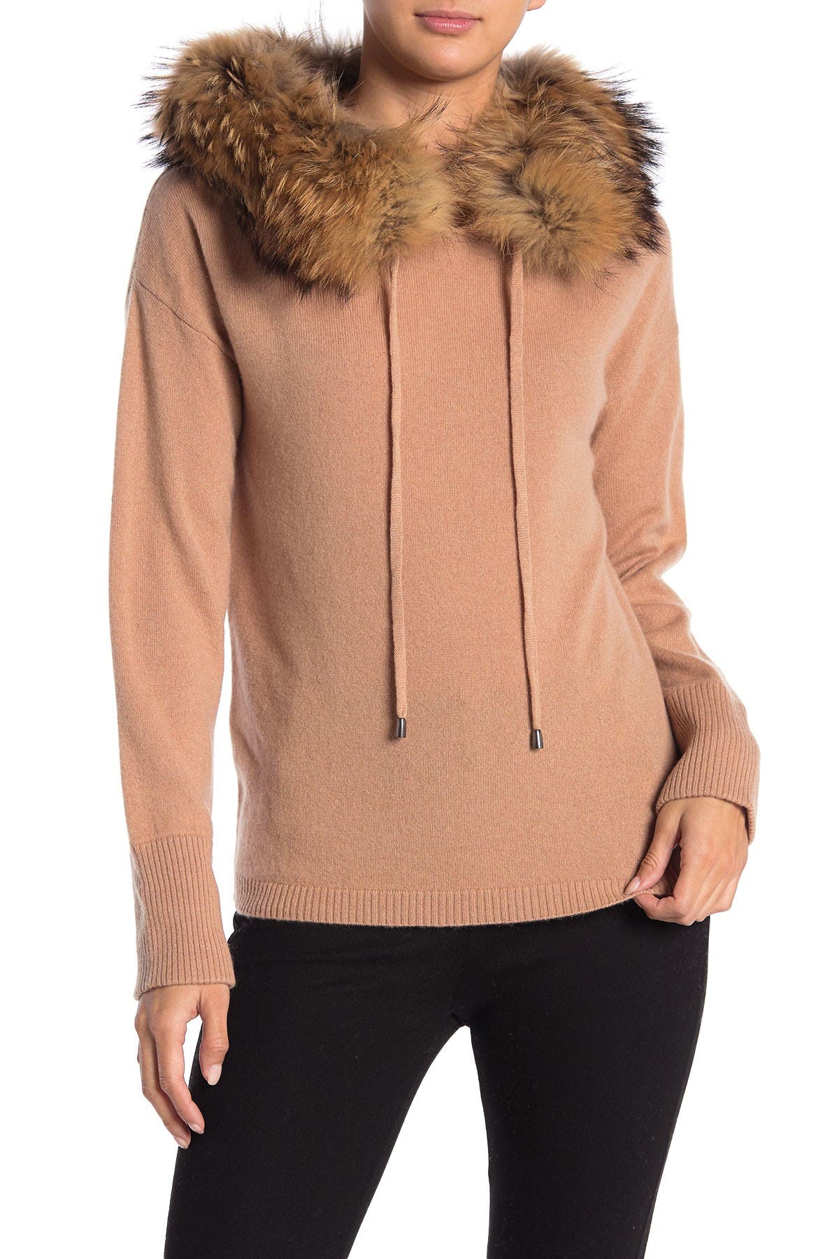 fox fur hoodie
