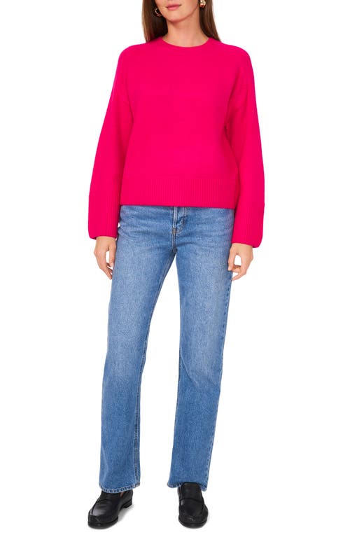 Shop Vince Camuto Crewneck Sweater In Electric Pink