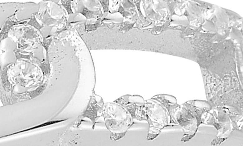 Sphera Milano Rhodium Plated Cz Chain Link Ring In Silver