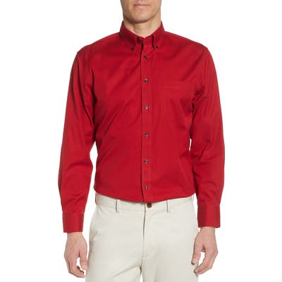 Nordstrom Shop Smartcare(TM) Traditional Fit Pinpoint Dress Shirt, 5.5 34/35 - Red