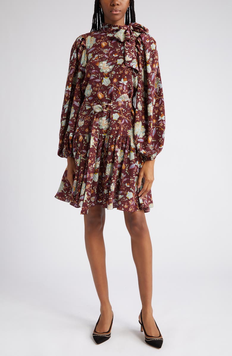 Ulla Johnson Lula Floral Long Sleeve Silk Dress | Nordstrom