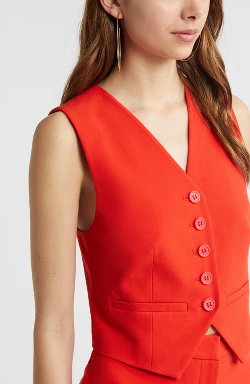 Shop Open Edit Tailored Vest In Red Fiery