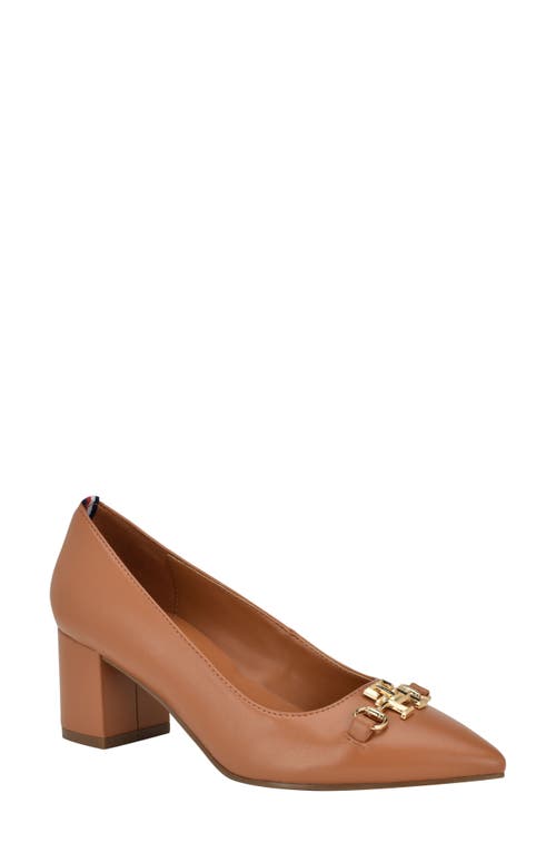 Shop Tommy Hilfiger Nanya Pointed Toe Pump In Spring Caramel