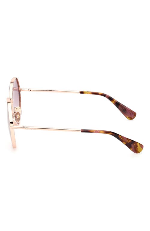 Shop Max Mara Menton 57mm Round Sunglasses In Shiny Rose Gold/gradient