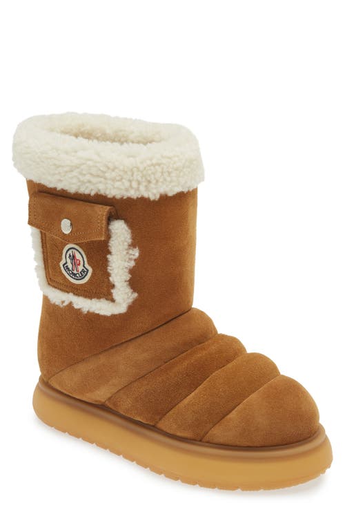 Moncler Gaia Pocket Suede Ankle Boots In Rust