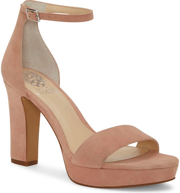 Vince Camuto Sathina Sandal In Rose Glow Suede