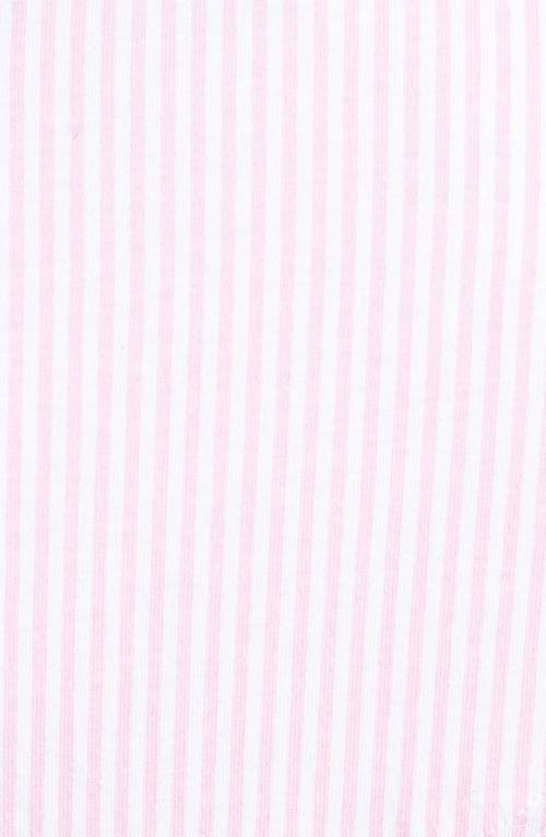 Shop Lauren Ralph Lauren Knit Crop Pajamas In Lagoon Pink/white Stripe