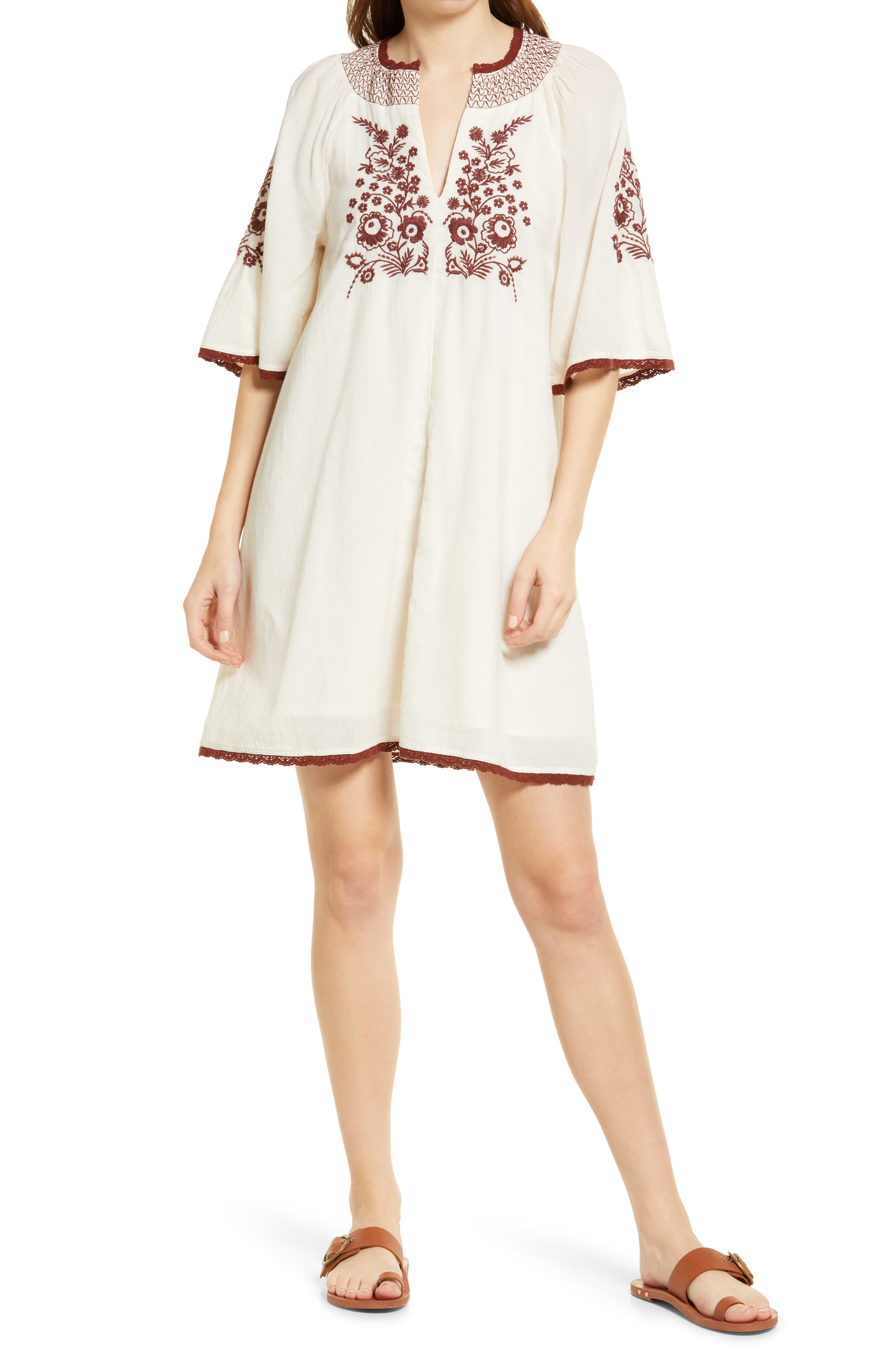 tory burch embroidered shift dress