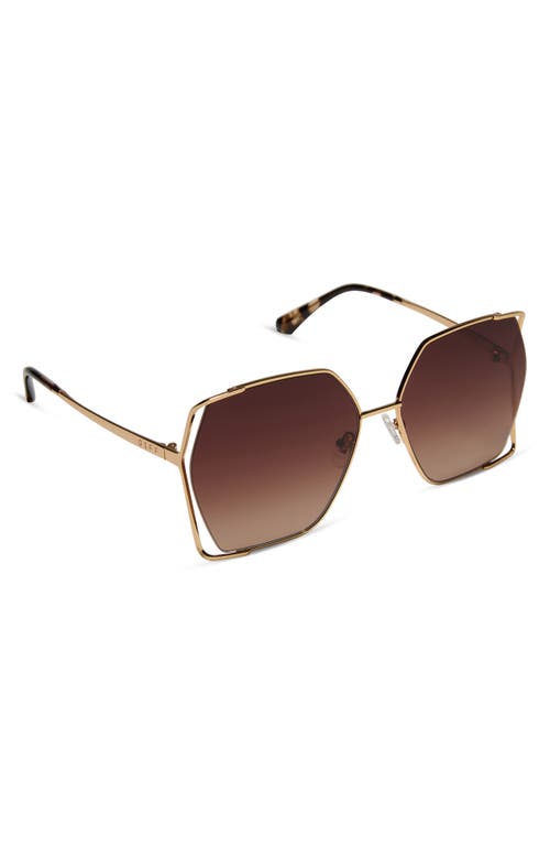 Diff Donna Iv 61mm Gradient Square Sunglasses In Brown Gradient
