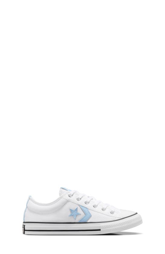 Shop Converse Kids' Star Player 76 Oxford Sneaker In White/ True Sky/ White
