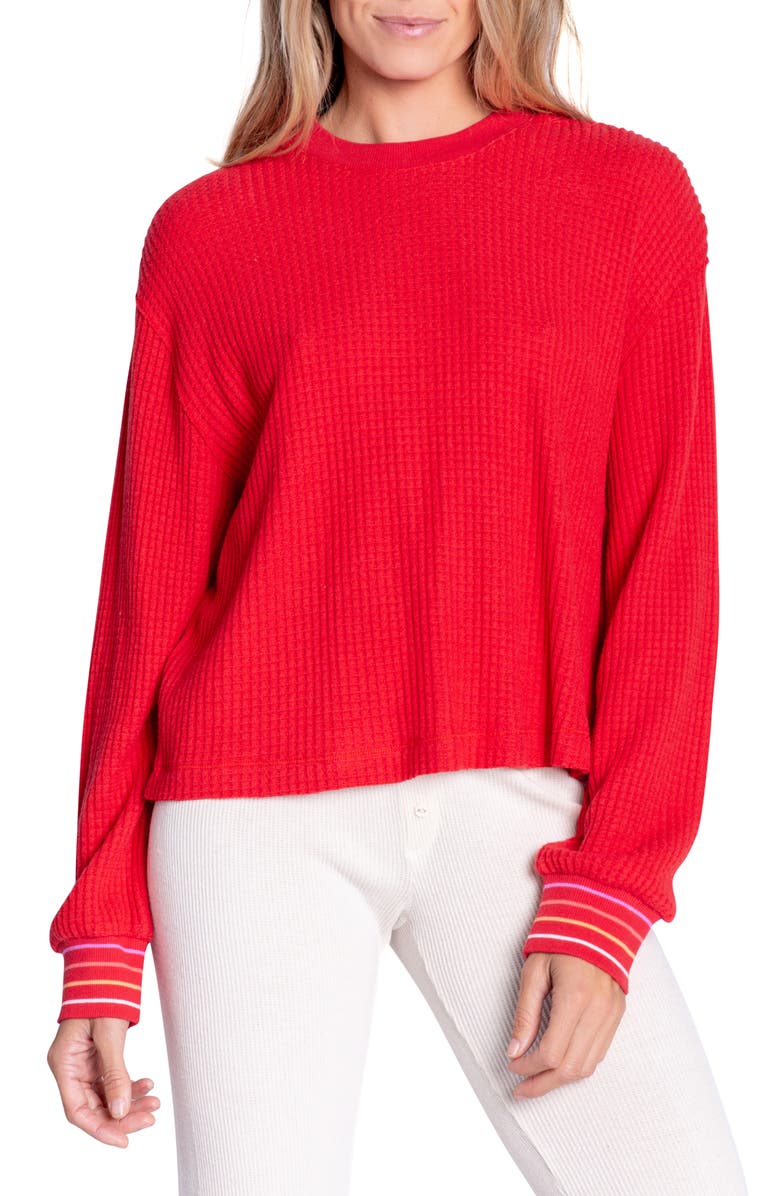 PJ Salvage Speckled Waffle Knit Pullover | Nordstrom