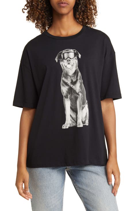 Dylan Oversize Ski Dog Graphic T-Shirt