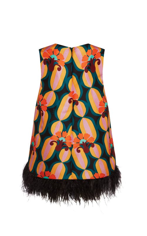 LA DOUBLEJ LA DOUBLEJ LA SCALA TOP WITH FEATHERS ARCTURUS BLUE PETROL