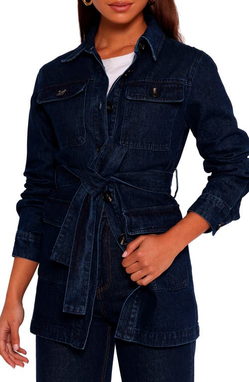 Petal And Pup Petal & Pup Nadine Tie Waist Denim Jacket In Blue