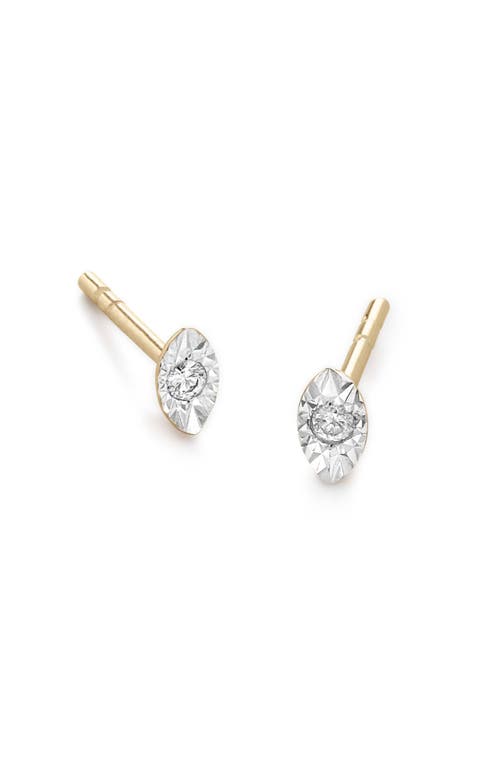 Monica Vinader 14k Gold Diamond Marquise Flat Back Stud Earrings In 14k Gold