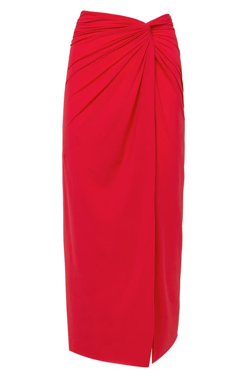 Vix Swimwear Karen Twist Midi Cover-up Skirt In Red
