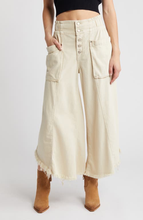 Free People Sun Setter Wide Leg Jeans in Natural Cotton at Nordstrom, Size Medium