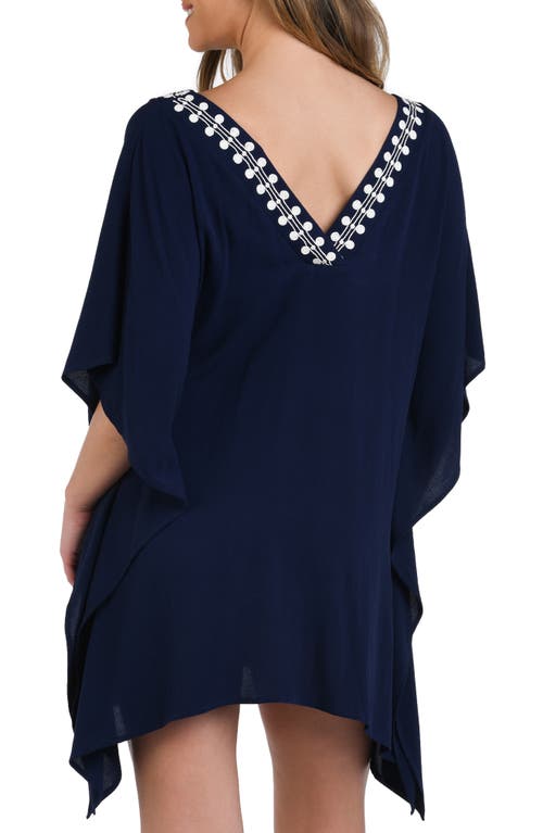 Shop La Blanca Sea Scallops V-neck Cover-up Caftan In Indigo