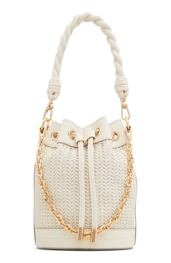 Shop Aldo Auen Woven Bucket Bag In Bone